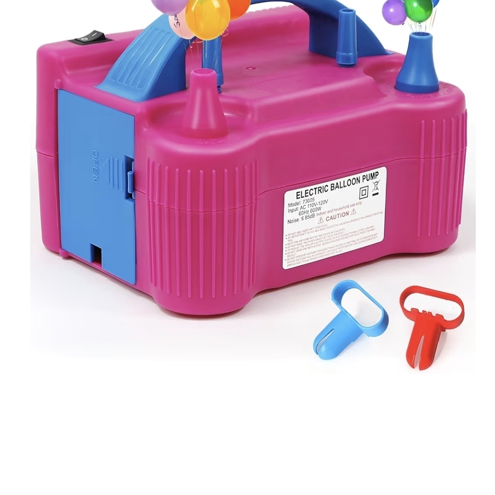 Vibrant Pink and Blue Electric Balloon Pump